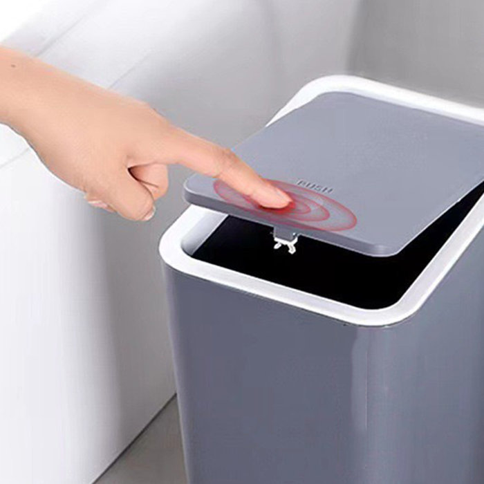 HANAMYA 2.6 Gallons Plastic Touch Top Waste Basket & Reviews Wayfair